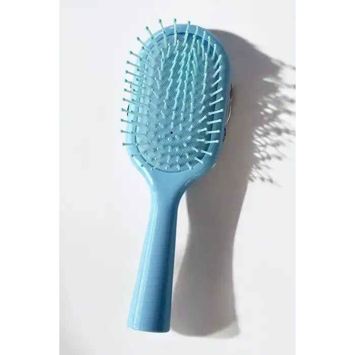 Mavi Renk Taş Ve Love Yazılı Saç Tarama Fırçası/ Tarak