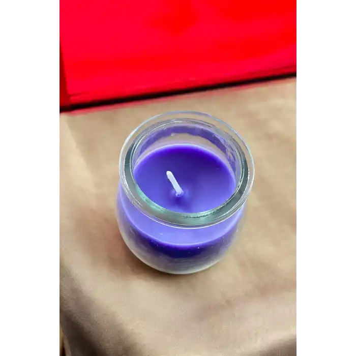 Mor Renk Bardakta Kokulu Dekoratif Mum