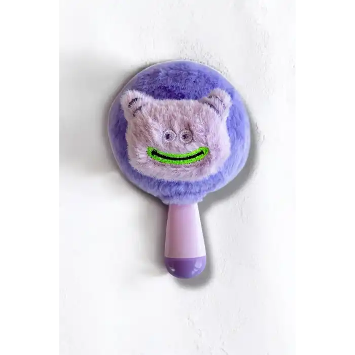 Mor Renk Canavar Figürlü Peluş El Aynası