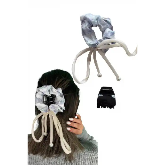 Mor Renk İnci Detaylı Mandal/Simit Toka