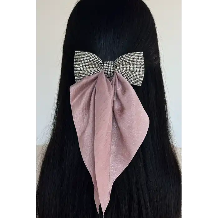 Mor Renk Taş Detaylı Kurdele Otomat Toka