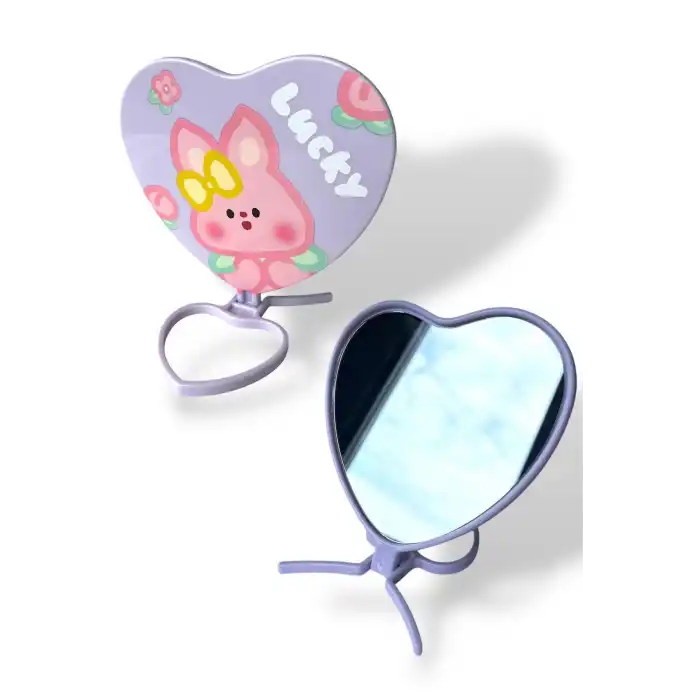 Mor Renk Tavşan Figürlü Masa Aynası