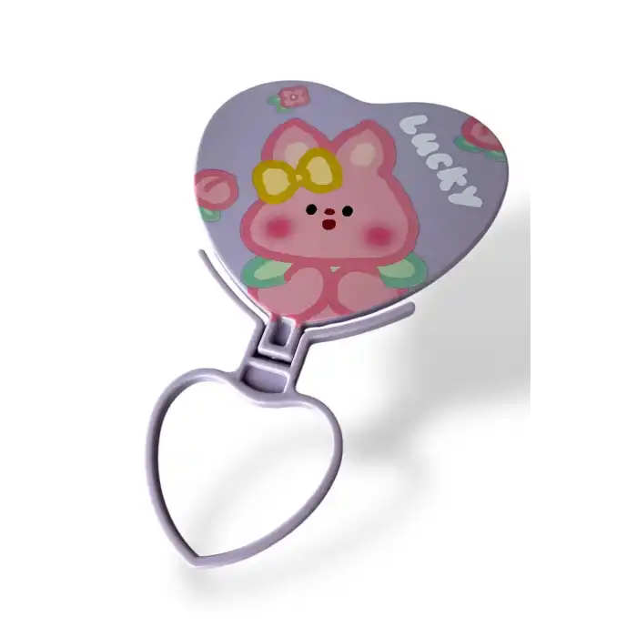 Mor Renk Tavşan Figürlü Masa Aynası