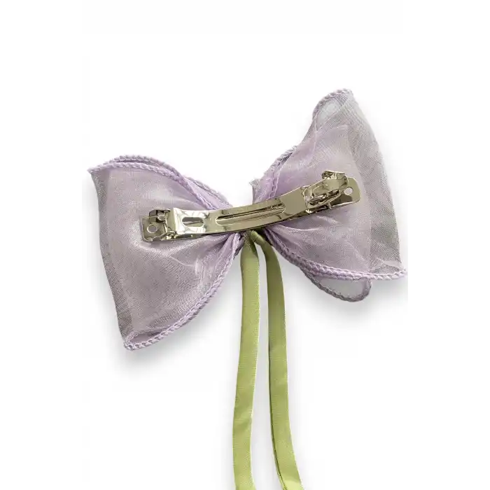 Mor Ve Yeşil Renk Lale Figürlü Kurdele Otomat Toka