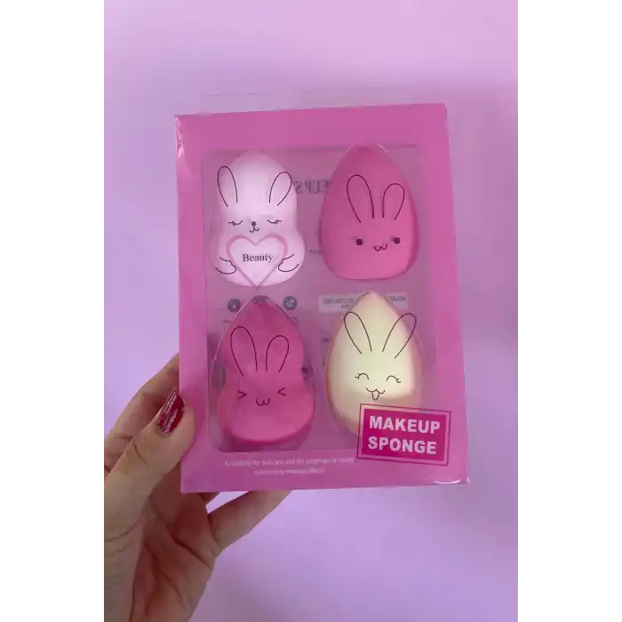 Pembe Renk 4´lü Makyaj Süngeri