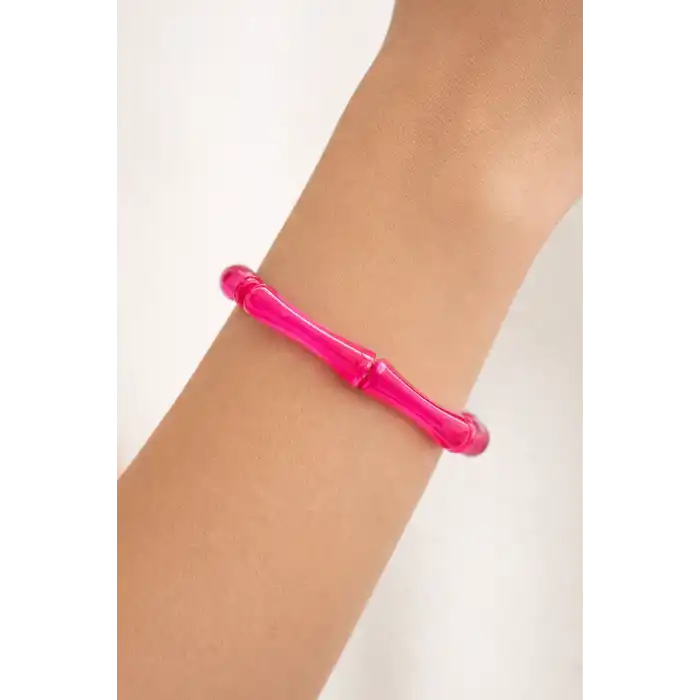 Pembe Renk Boncuk Detaylı Bileklik