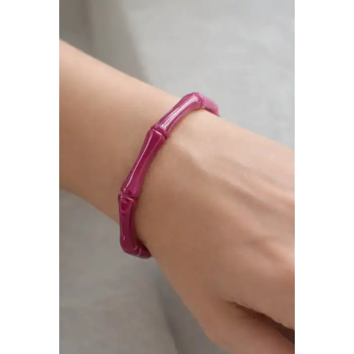 Pembe Renk Boncuk Detaylı Bileklik