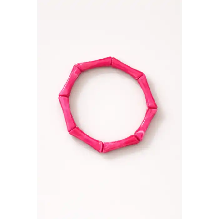 Pembe Renk Boncuk Detaylı Bileklik