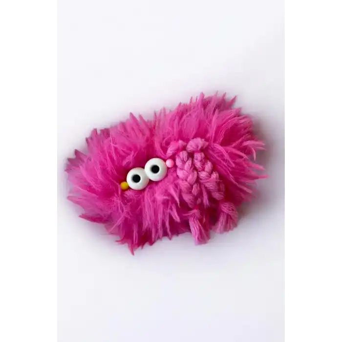Pembe Renk Canavar Figürlü Charm Takılabilir Saç Fırçası/Tarak