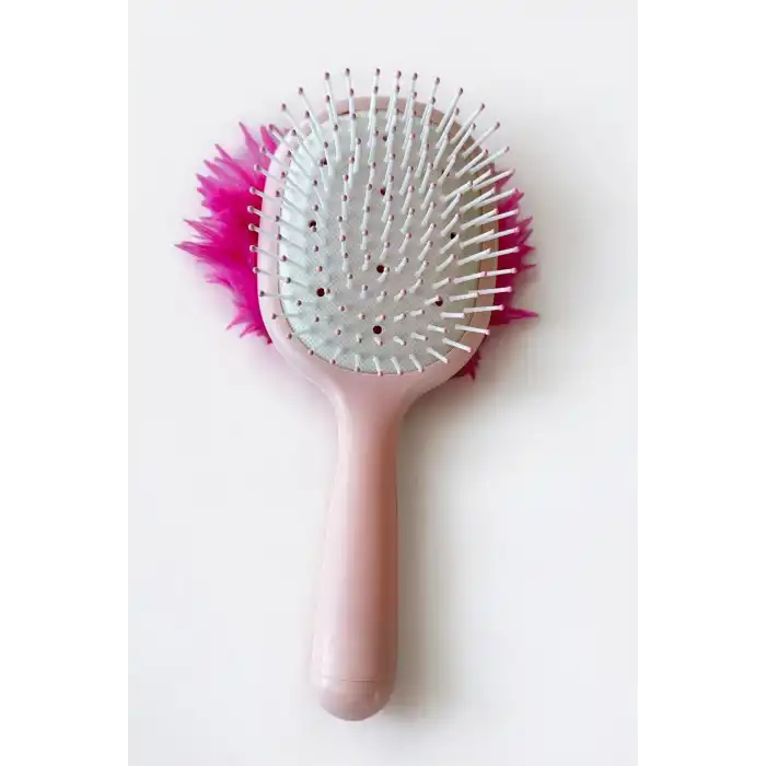 Pembe Renk Canavar Figürlü Charm Takılabilir Saç Fırçası/Tarak