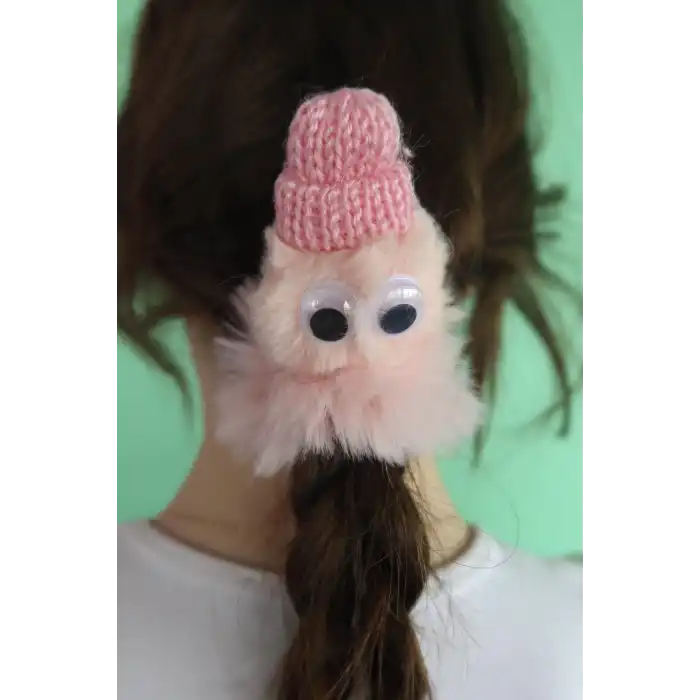 Pembe Renk Canavar Figürlü Peluş Simit Toka