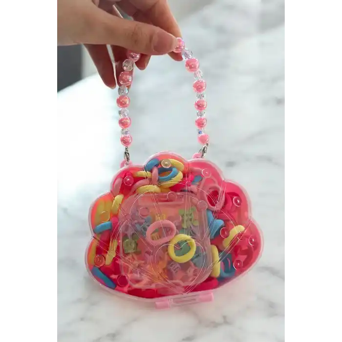 Pembe Renk Çantalı Çocuk Toka Set