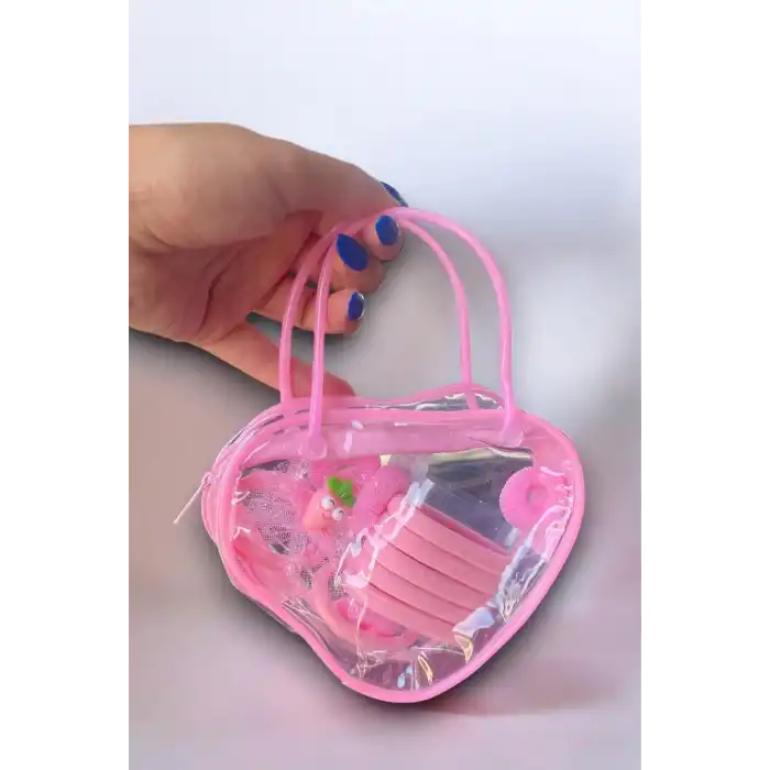 Pembe Renk Çantalı Çocuk Toka Set