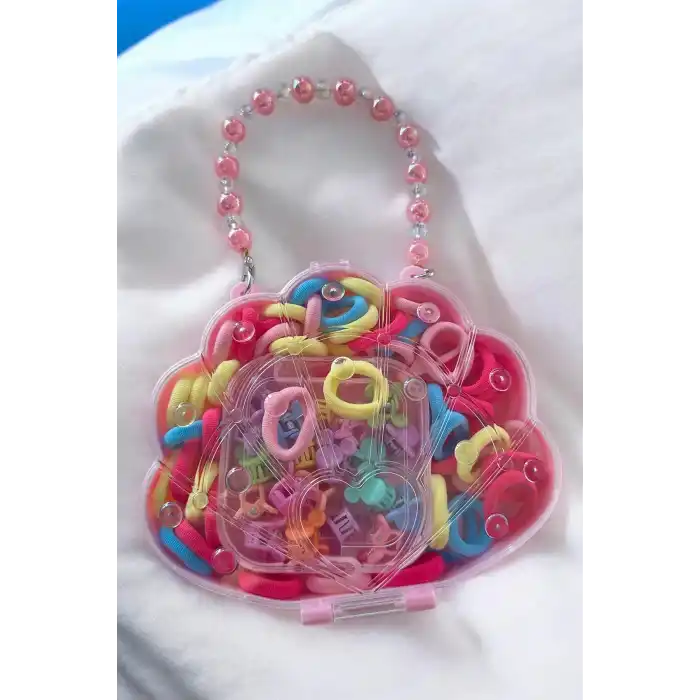 Pembe Renk Çantalı Çocuk Toka Set