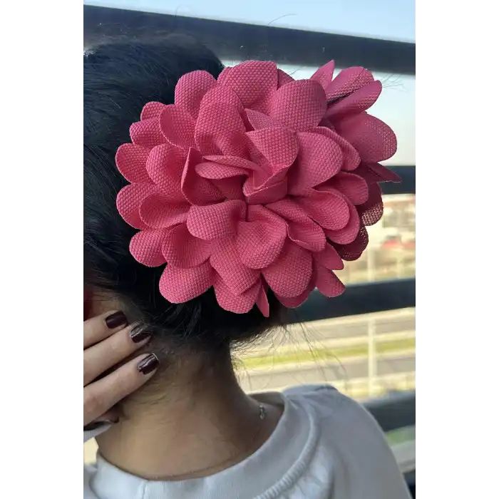 Pembe Renk Çiçek Figürlü Mandal Toka