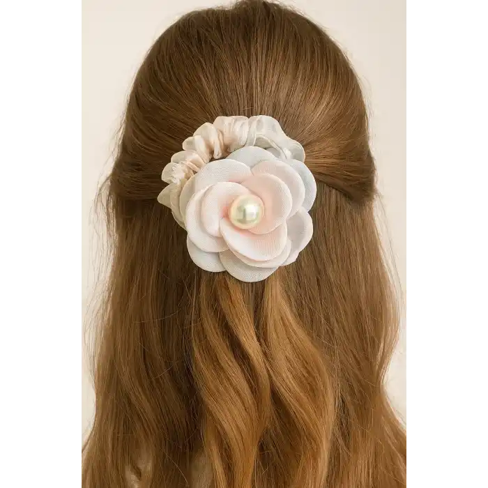 Pembe Renk Çiçek Figürlü Simit Toka