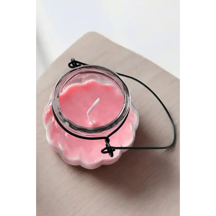 Pembe Renk Gül Kokulu Mum