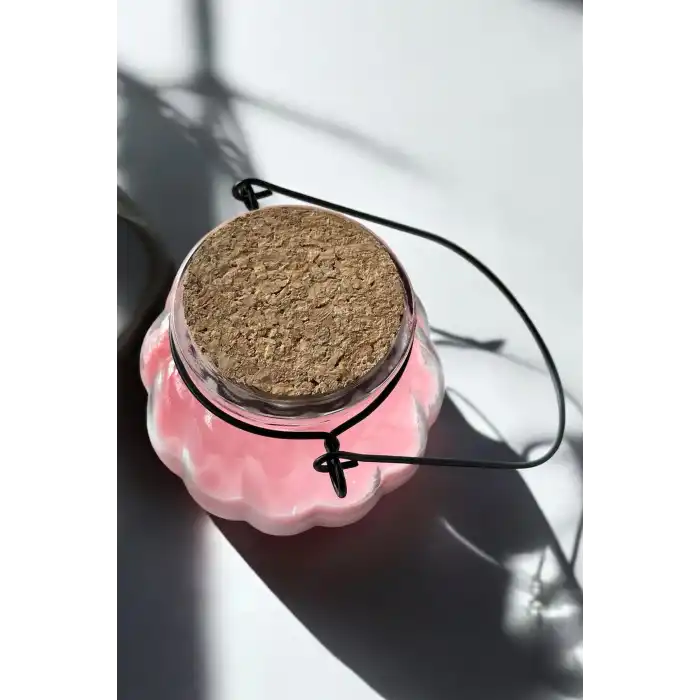 Pembe Renk Gül Kokulu Mum