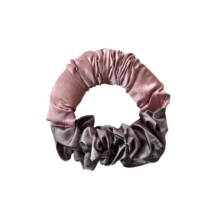 Pembe Renk Isısız Saç Şekillendirici Saç Sosisi Saten Toka