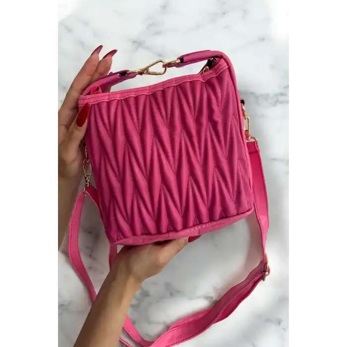 Pembe  Renk Kadın Deri Çanta