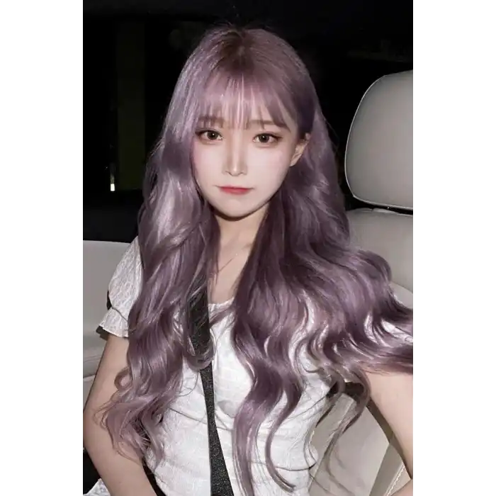 Pembe Renk Kahkül Detaylı Kıvırcık Premium Peruk