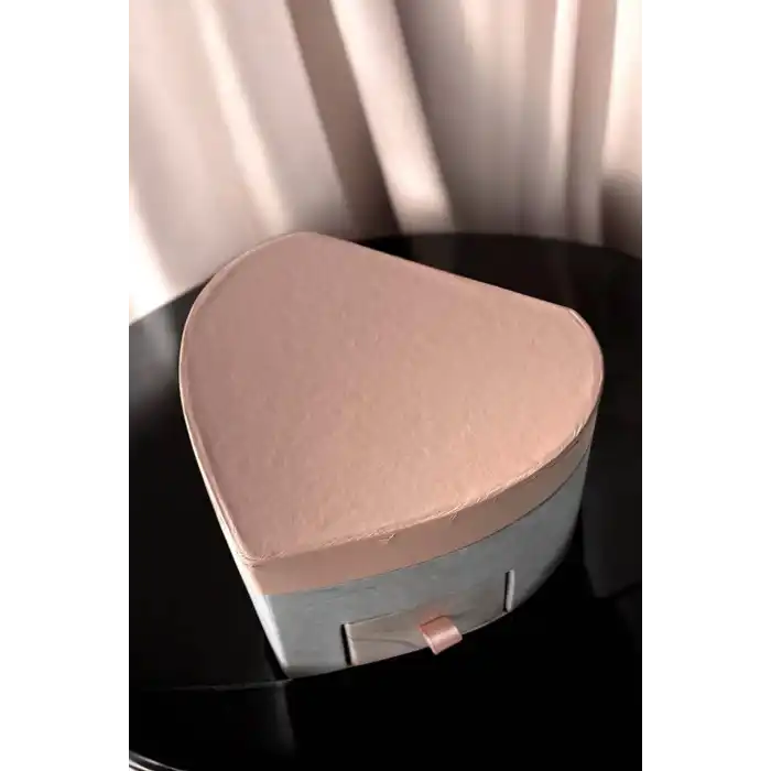 Pembe Renk Kalp Figürlü Bölmeli Çekmeceli Takı Organizeri