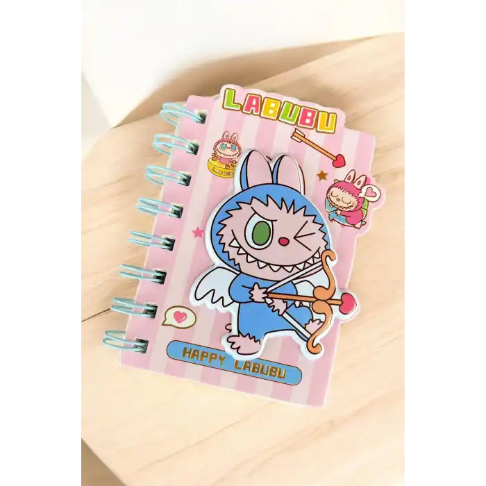 Pembe Renk Karışık Figürlü Not Defteri