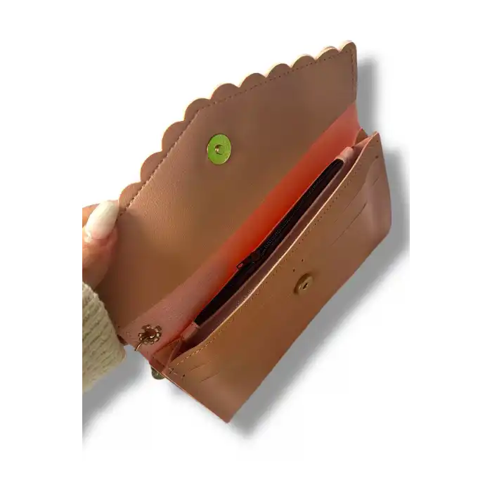 Pembe Renk Kedi Figürlü Deri Kadın Cüzdan