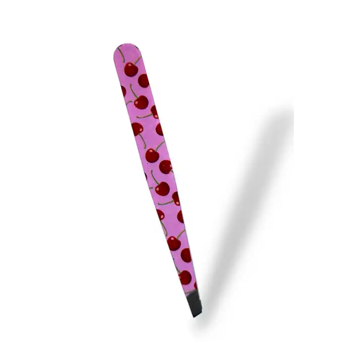 Pembe Renk Kiraz Desenli Çelik Cımbız