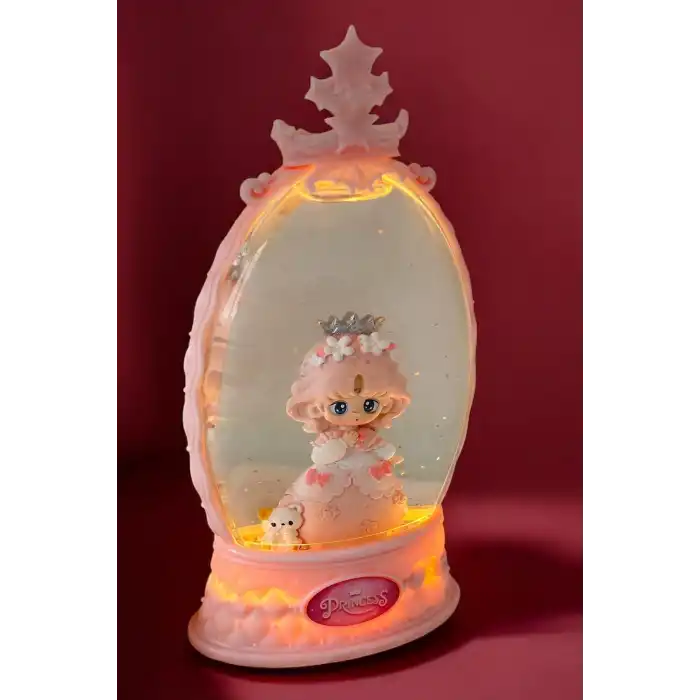 Pembe Renk Kız Figürlü Müzikli Ve Işıklı Kar Küresi