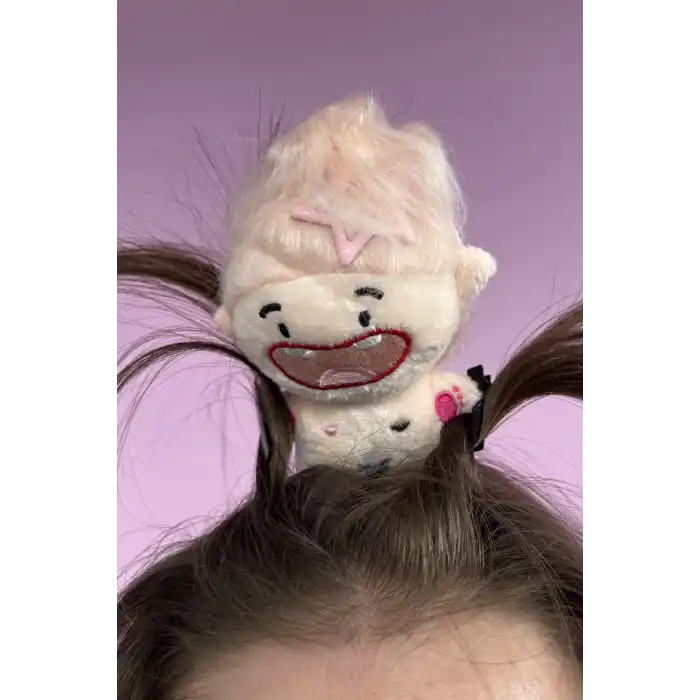 Pembe Renk Kız Figürlü Perçem Tokası Detaylı Taç