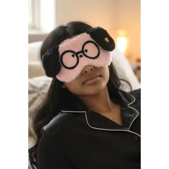 Pembe Renk Köpek Figürlü Peluş Uyku Bandı