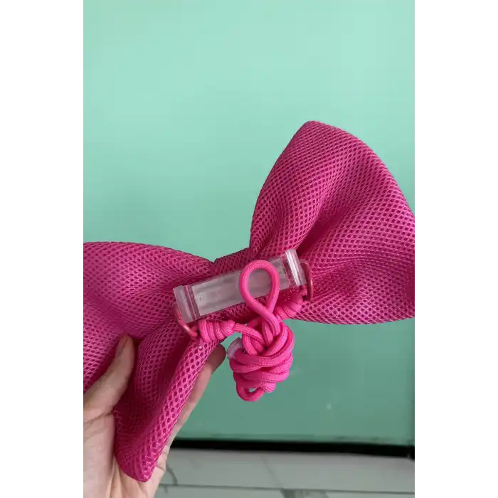 Pembe Renk Kurdele Detaylı İpli Telefon Askısı