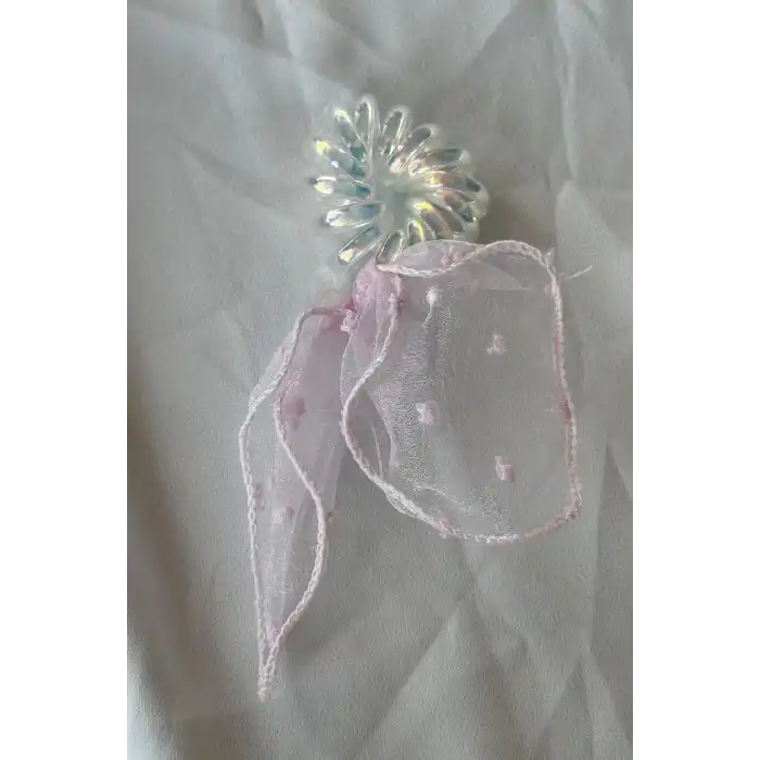 Pembe Renk Kurdele Figürlü Helezon Toka