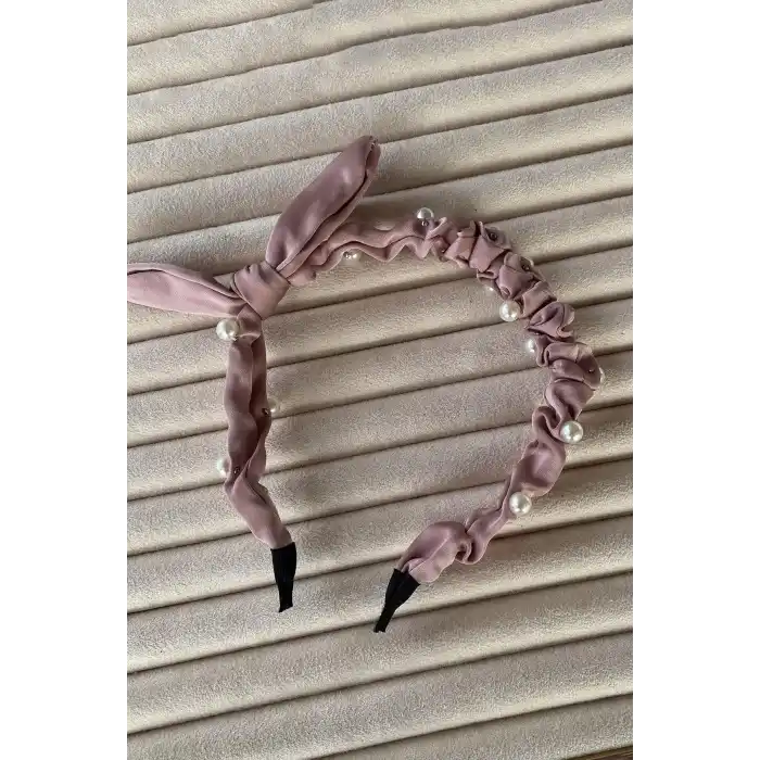 Pembe Renk Kurdele Figürlü İnci Detaylı Taç