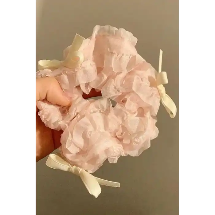 Pembe Renk Kurdele Figürlü Simit Toka