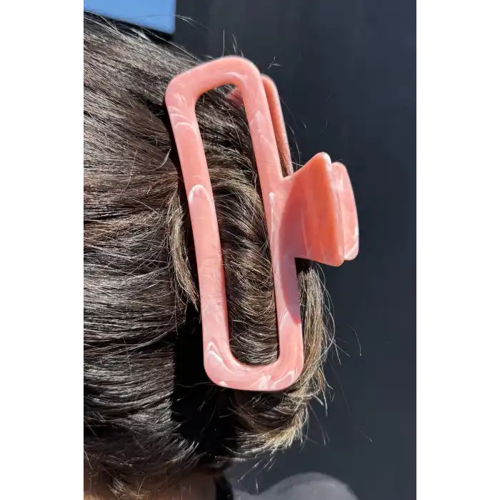 Pembe Renk Mermer Desenli Kemik Mandal Toka