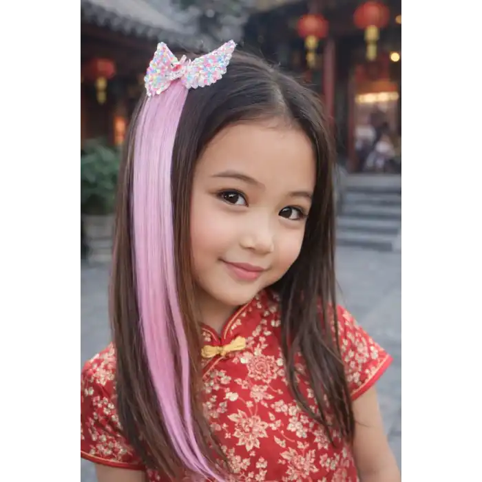 Pembe Renk Saçlı Unicorn Figürlü Yan Toka