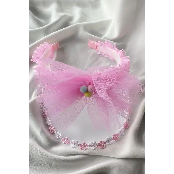 Pembe Renk Taçlı Vizör Şapka