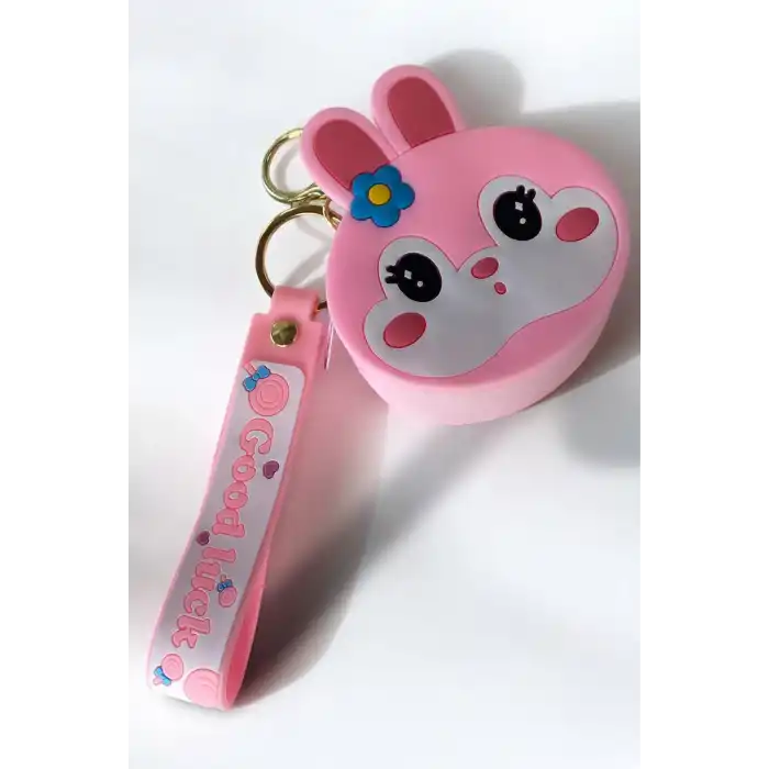 Pembe Renk Tavşan Figürlü Anahtarlık/ Cüzdan