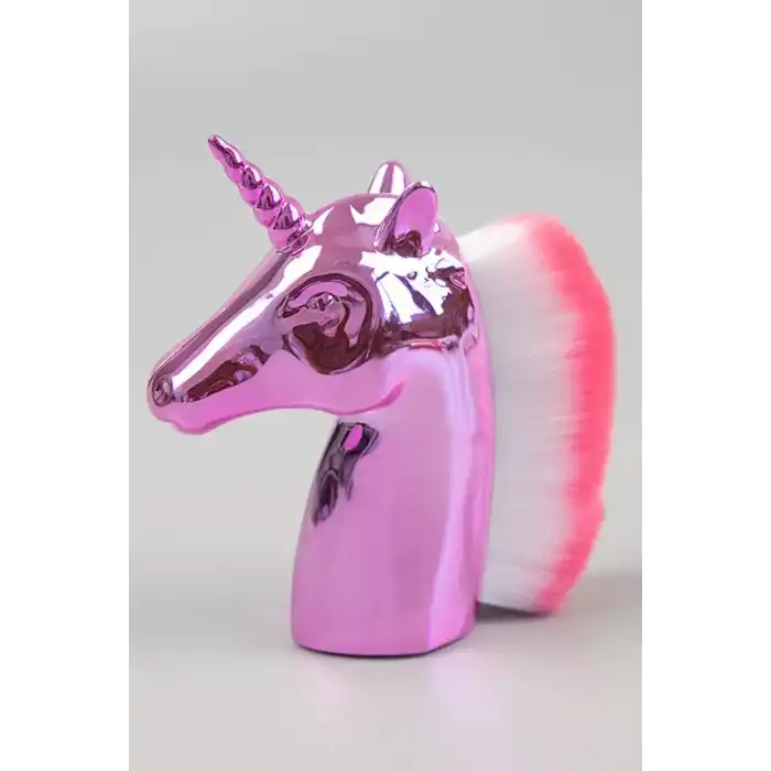 Pembe Renk Unicorn Figürlü Allık/Makyaj Fırçası