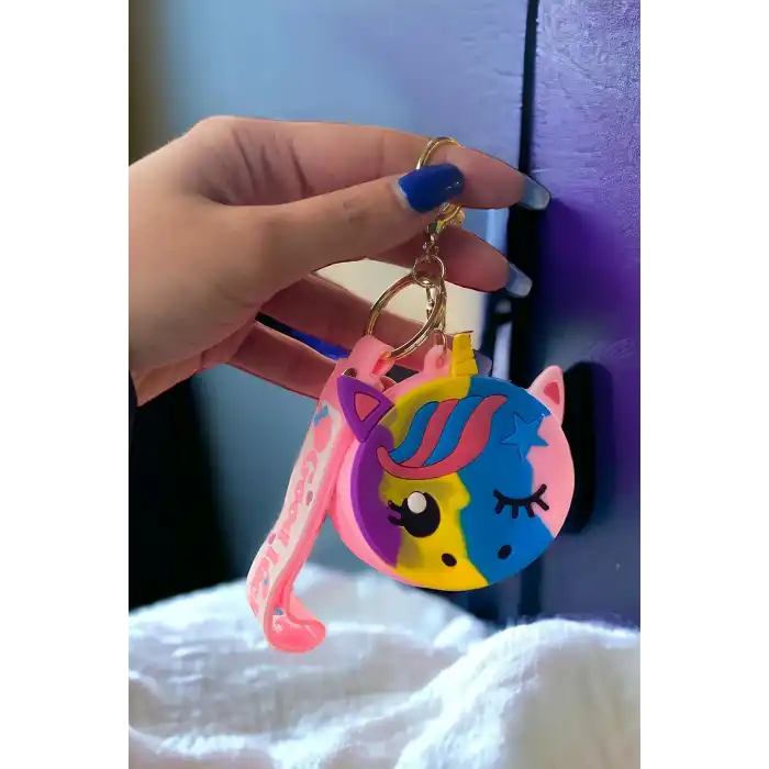 Pembe Renk Unicorn Figürlü Cüzdan/ Anahtarlık