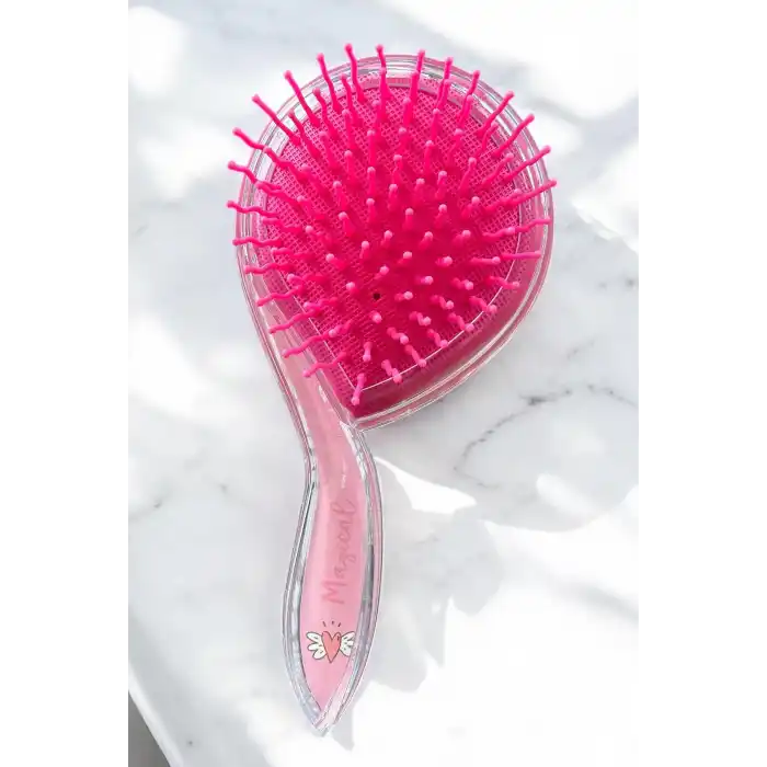 Pembe Renk Unıcorn Figürlü Sim Detaylı Saç Tarama Fırçası/ Tarak