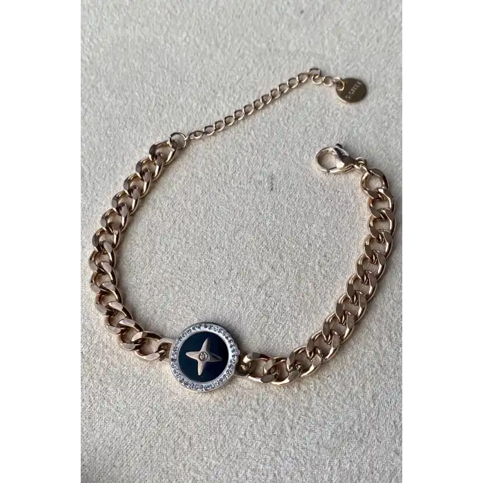 Rose Renk Yıldız Figürlü Çelik Bileklik