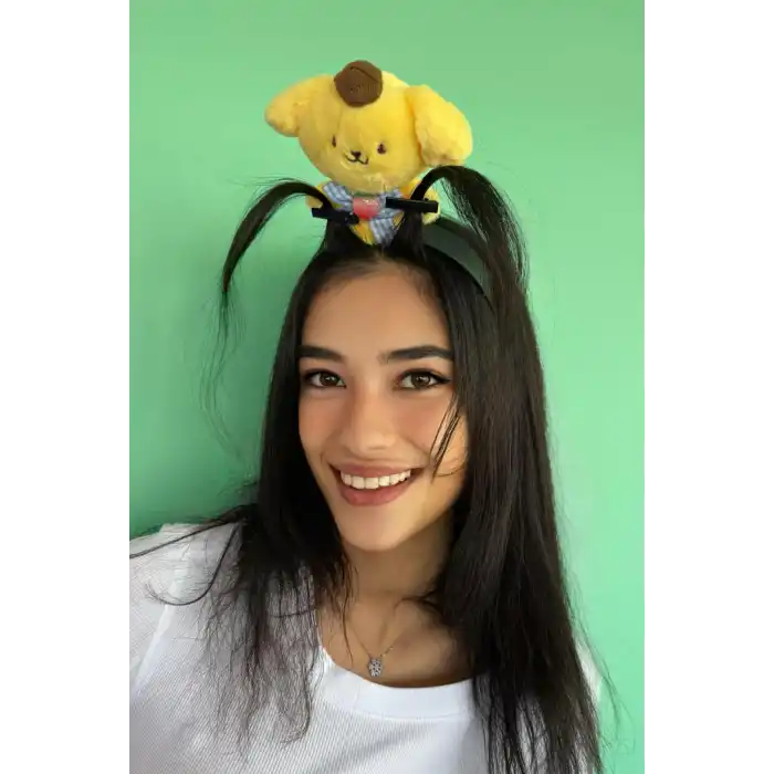 Sarı Renk Anime Figürlü Perçem Tokası Detaylı Taç