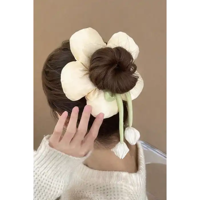 Sarı Renk Çiçek Figürlü Sallantılı Simit Toka