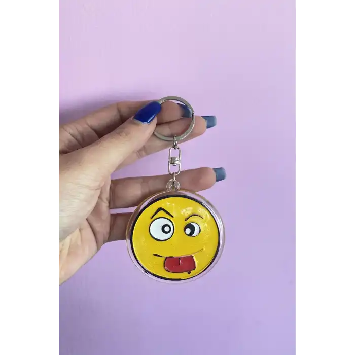 Sarı Renk Emoji Figürlü Anahtarlık