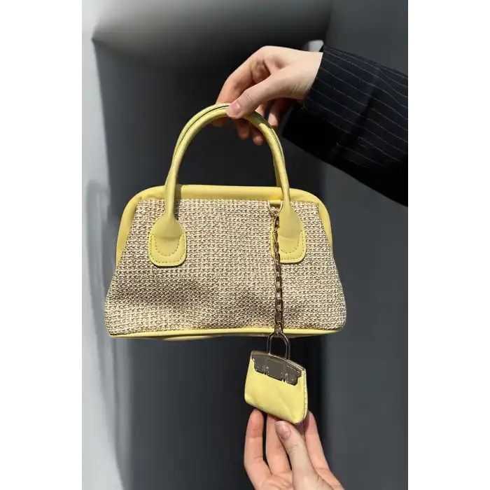 Sarı Renk Hasır Kadın Çanta