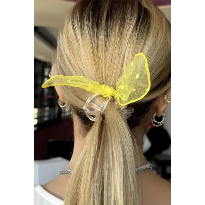 Sarı Renk Kurdele Figürlü Helezon Toka