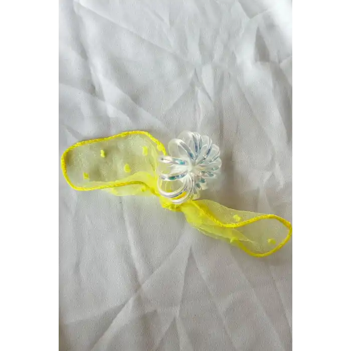 Sarı Renk Kurdele Figürlü Helezon Toka